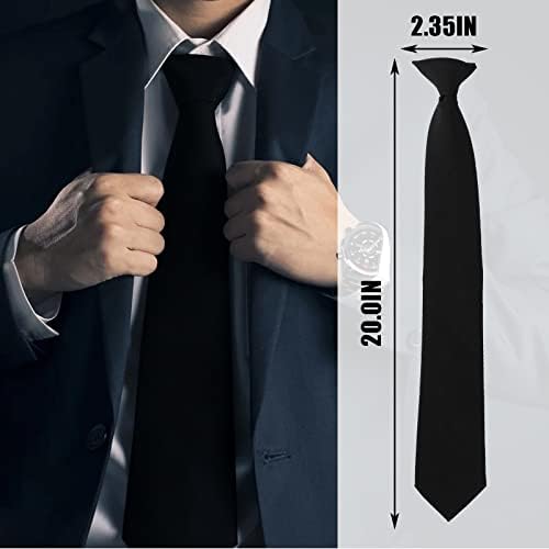 Woerma 2 komada muške kopče na kravatama crne kravate za muškarce 20 inča pre vezane kravate