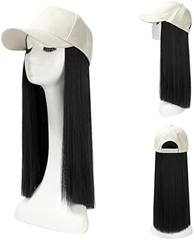 DAMIN Organizator vizir ravna kapa za kosu Podesiva priložena kosa duga kapa Bejzbol frizura