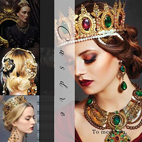 Casdre barokni češalj za kosu od Rhinestone Gold Vintage Hair Piece kristalni bočni češalj večernja zabava Hair Accessories For Women and Girls