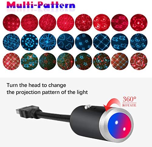 USB Star Night Light,9 funkcionalnih režima | 24 svetlosna efekta,dekoracije Stroboskopa aktivirane zvukom za