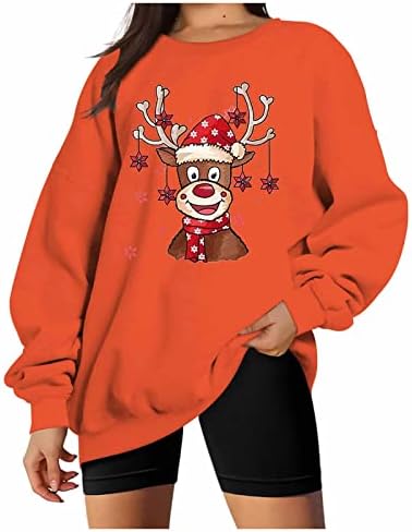 Ružni božićni džemper za žene, majice smiješna novost ulična jakna duksera Ležerna strana podijeljena