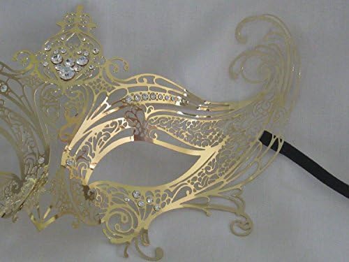 Zlatni laserski rez metalni venecijanski karneval mačke maske Swarovski kristali