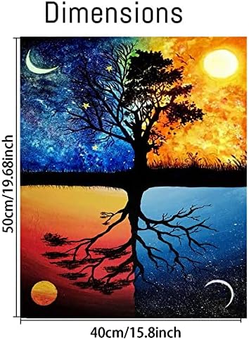 Paint By Numbers for adult Beginner-Tree Of Life Adult Paint By Numbers Kits on Sun Moon painting Kits