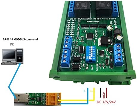 HIFASI 20-kanalni RS485 Relejni digitalni analogni prekidač IO Modul Modbus Rtu PLC Uart ploča za proširenje 4