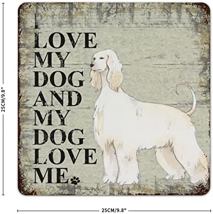 Alioyoit Funny pas metalni znak plaketa Volim svog psa i moj pas voli me vješalica za vrata za kućne ljubimce sa sarkastičnim citatom psa metalna ploča Antikni Kućni dekor psa Za dvorište smiješan poklon za ljubitelja pasa
