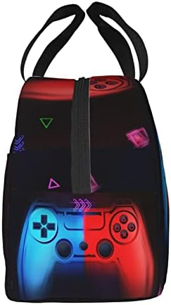 Hellokugou game torba za ručak za djecu Gaming, crvena & amp; plava fluorescentna Gamepad Glow Svjetleća