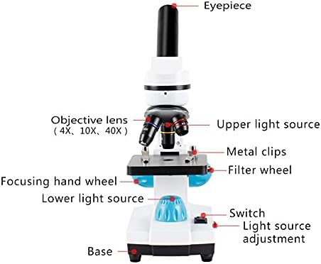 Ylyajy Zoom 2000x Biological Microscope monocular Student Laboratory Lab Education led USB