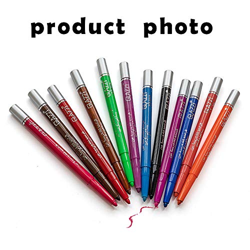 Olovka za oči Set-12 boja uvlačivi ulošci za šminkanje očiju za žene, easy Apply obojena olovka za obrve