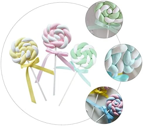 Abaodam 9 Kom Simulacija Lollipop Lollipop Obliku Torta Decor Božić Bombona Ornament Veliki Rainbow Swirl Lollipop
