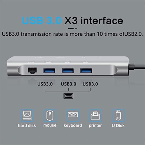 XXXDXDP Tip c kompatibilan 4K 30Hz RJ45 USB 3.0 Adapter Tip C HUB Dock za pro air laptop Splitter
