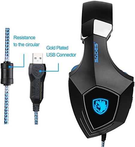 Sades AW80 USB Stereo Gaming slušalice preko uha sa Mic Reduction Noise Reduction bas vibracijom LED za kontrolu