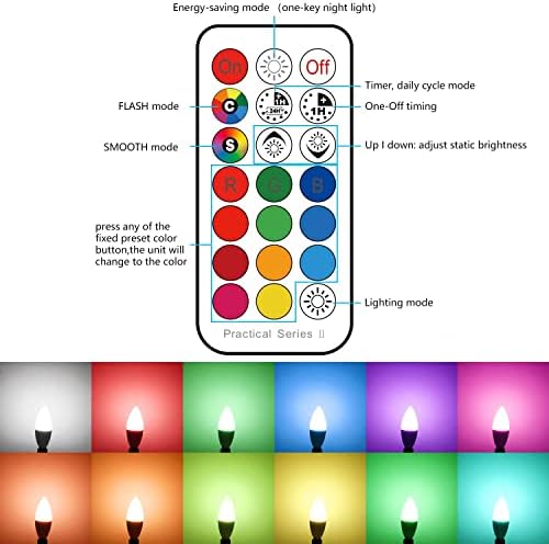 E12 LED sijalice sa Kandelabrom 40W ekvivalentne, B11 sijalica sa svećom koja menja boju sa daljinskim upravljačem,sijalice