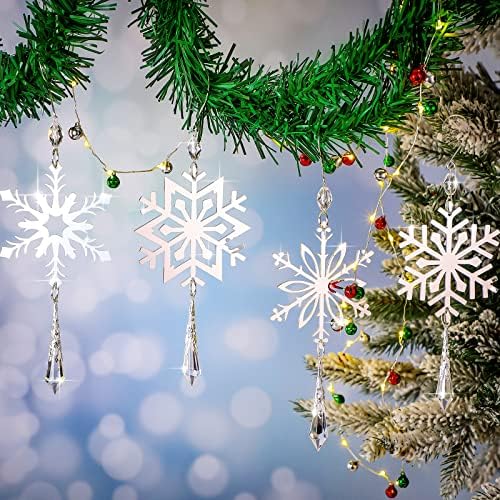 12 komada srebrni Božićni ukrasi pahuljice ukrasi kristalne pahulje ukrasi viseća pahuljica Božić Ornament