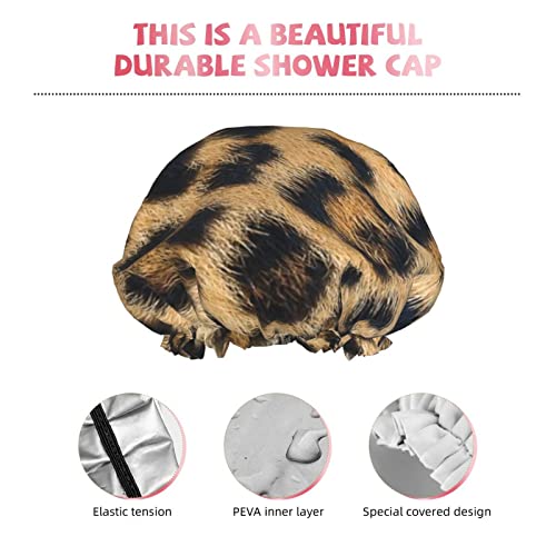 Gruba Leopard print tiskani tuš kabina Satenske poklopce za kosu sa satene poklopce za kosu Vodootporne kape za