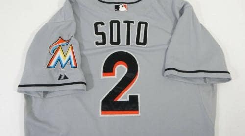 Miami Marlins Elliot Soto # 2 Igra Polovni sivi dres DP13704 - Igra Polovni MLB dresovi