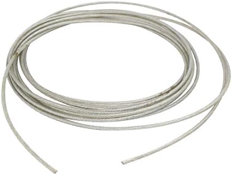 X-DREE 16.4 ft dužina 3mm prečnik Plastificirano Fleksibilno čelično žičano uže (16.4 pies de longitud