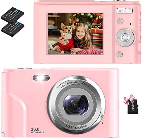 Digitalna kamera, COZPUZHAT Mini dječija kamera fhd 1080p 36.0 MP 16x digitalni zum LCD ekran sa 32GB SD
