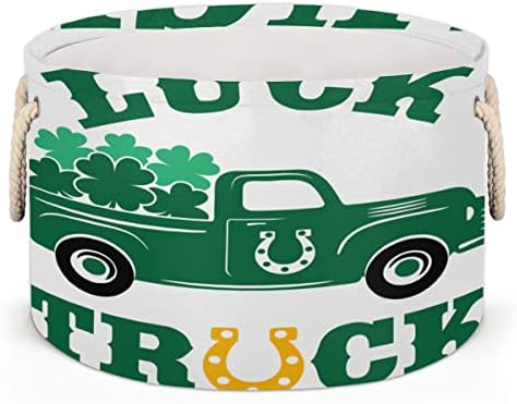 Luck Truck sa Shamrocks Dan Svetog Patrika Velike okrugle košare za skladištenje basketa za