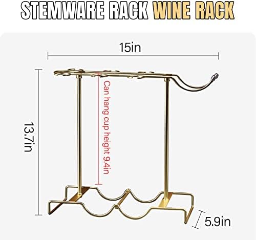 Drincarier stalak za vino sa držačem stakla i držačem dekantera,Radna ploča za police za vino,stalci