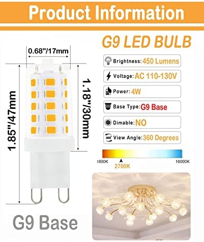 Lamsky G9 LED sijalica 4W, 40 W T4 G9 ekvivalent halogena 450LM,2700k meka topla bijela,bez