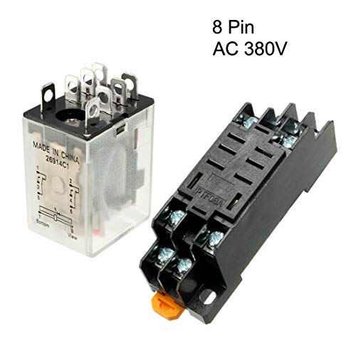 Električna oprema & amp; zalihe AC 380V Kalem 8 Pin DPDT elektromagnetna namjena relej snage+ utičnica
