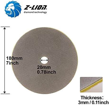 Z-Lion 7 inča dijamantski jastučići za poliranje Galvanizirani Grit 200 Professional za staklo