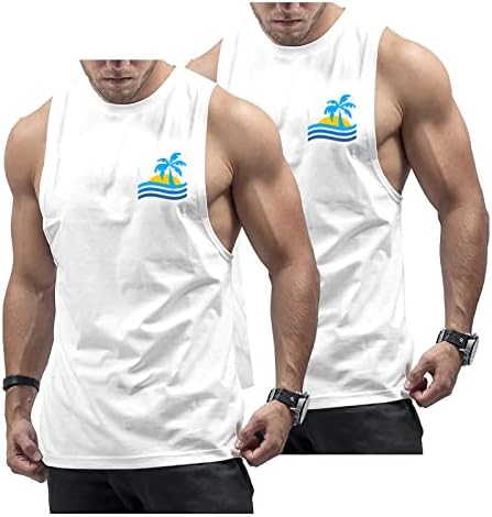 InleaderStyle muške Ležerne majice s kokosovim dlanom za Bodybuilding / trčanje/krojenje na plaži…