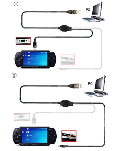 Novo za Psp3000 2u1 USB punjač za prenos podataka Paket 2 zamjena, kompatibilan sa za Playstation Portable