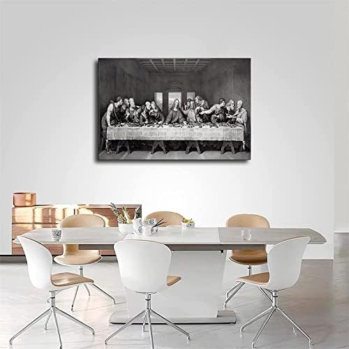 Crno-bijeli platneni zid od posljednje večere Umjetnost-veliki umjetnički Zidni zidni okvir