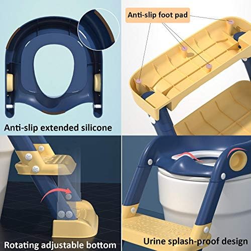 Šine plava toaletna stolica podesiva sedišta za toalete sa stepenastom stolicom, do 50 kg,okrugla