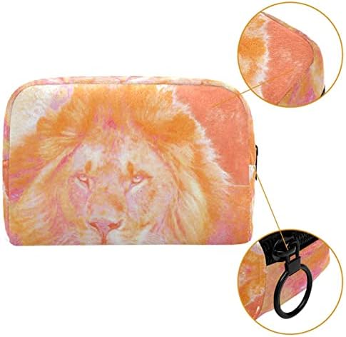 Mala vrećica za šminku, patentno torbica Travel Cosmetic organizator za žene i djevojke, lav uzorak