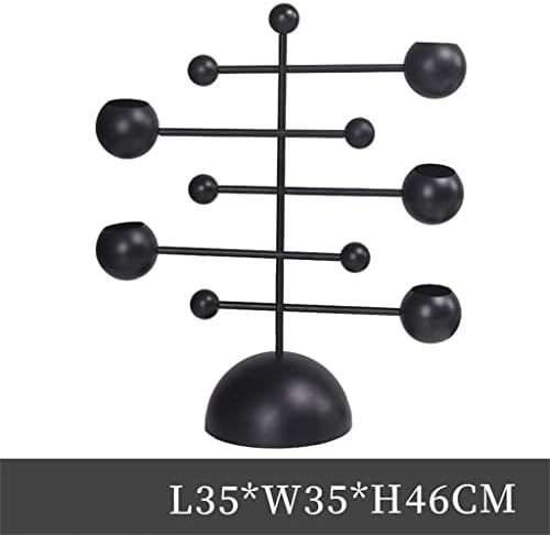 Jgqgb srebrni crni geometrijski metal rotirajuća zadrška za svijeće Model Soba u zatvorenom stolu Vrhunski dizajnerski ukras