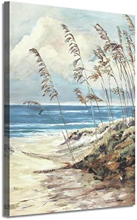 Umjetnički put apstraktna zidna Umjetnost Obalne slike: plavi okeanski pijesak morski pejzaž painting