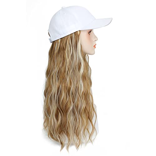 Yunkang bejzbol kapa perika duge prirodne valovite ekstenzije za kosu s bijelim šeširom otpornim na