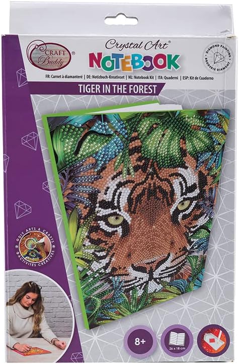 Kristalna umjetnička dijamantska slika - tigar u šumi - Stvorite pjenušava prekrivač za notebook