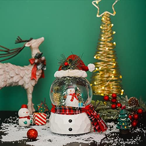 Dusvally Sning Globe poklon za snjegovito snijeg i za odrasle, Crystal Musical Glitter Ball za Božić i Novu godinu, 100 mm Glass Water Globe Ukupno ukrašavanje za dom i ured, 7''