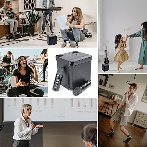 JIEFOCH Karaoke mašina za odrasle i djecu, Prijenosni Bluetooth Karaoke zvučnik za TV, sa 2 bežična