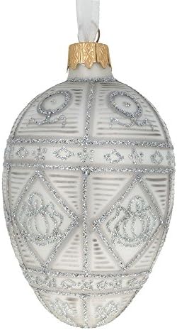 1909 komemorativni ukras od Kraljevskog stakla za jaja Aleksandra III 4 inča