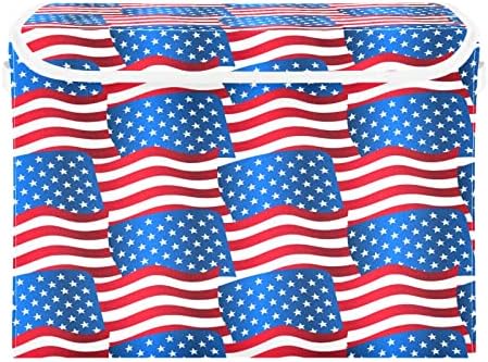 INNewgogo USA zastava mašući kanti za pohranu sa poklopcima za organiziranje organskih organizatora s ručkama