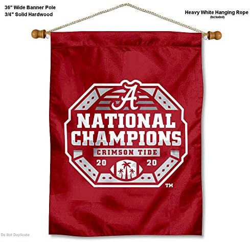 Alabama Crimson TIDE CFP Nacionalni prvaci Dvostrana kuća zastava i drveni baner set