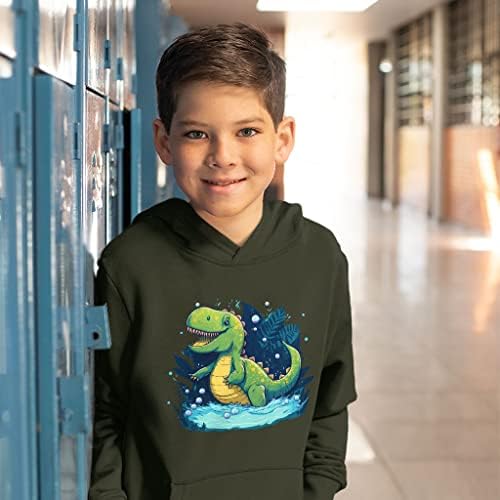 Crtani Dinosaur Kids 'Spužva Fleece Hoodie - Slatka kawaii Kids' Hoodie - Tema sa hoodie za djecu