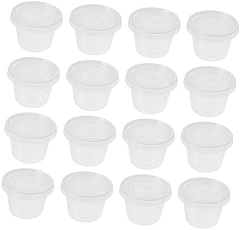 YARNOW 100pcs šolja za umak sa čašama sa poklopcima posude sa poklopcima čista posuda sa poklopcem