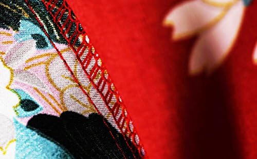 Applesauce-838-Plus Size ženski satenski kimono dugi ogrtač - cvjetni