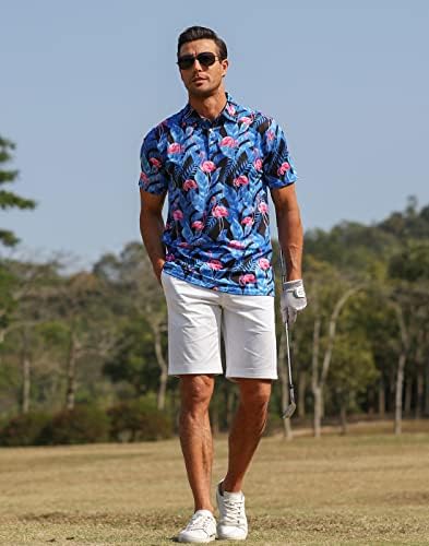 APTRO muške havajske Polo majice za Golf kratki rukav vlaga Wicking suho 4-Way Stretch