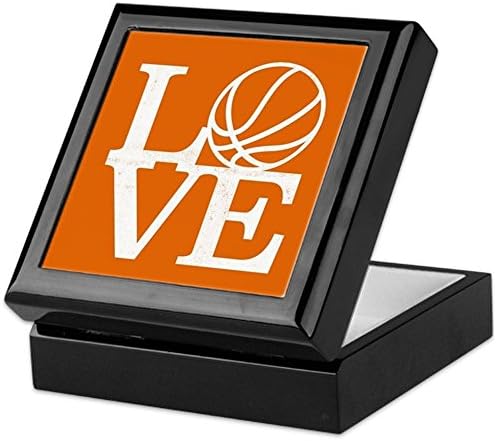 Cafepress Love Basketball Concellsake kutija, Završena kutija za nakit tvrdog drveta, Velvet