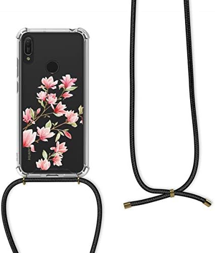 KWMobile Crossbody Case kompatibilan sa Huawei Y6 Case Case - Magnolias Pink / White / Transparent