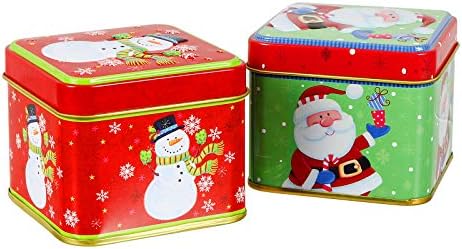 Doitool1 Set 2 kom božićne limene bombone poklon kutije za skladištenje Kućne kuhinje Dekaracija