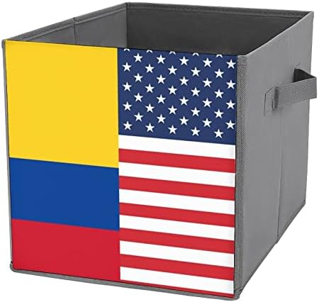 Kolumbija Američka zastava Skladišti za skladištenje Osnove sklopive kockice za pohranu tkanine Organizator s ručkama