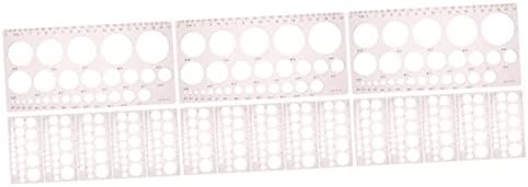 Favomoto 18 kom. Ruller okrugli rupe Mutitool Crtanje šablona Ruljev inženjerski vladari Crtanje alat Pink