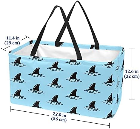 50L torbe za kupovinu Ocean Shark plava sklopiva kutija za kupovinu torba za namirnice sa ručkama, za višekratnu